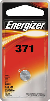 Energizer 371BPZ Coin Cell Battery, 1.5 V Battery, 34 mAh, 371 Battery, Silver Oxide